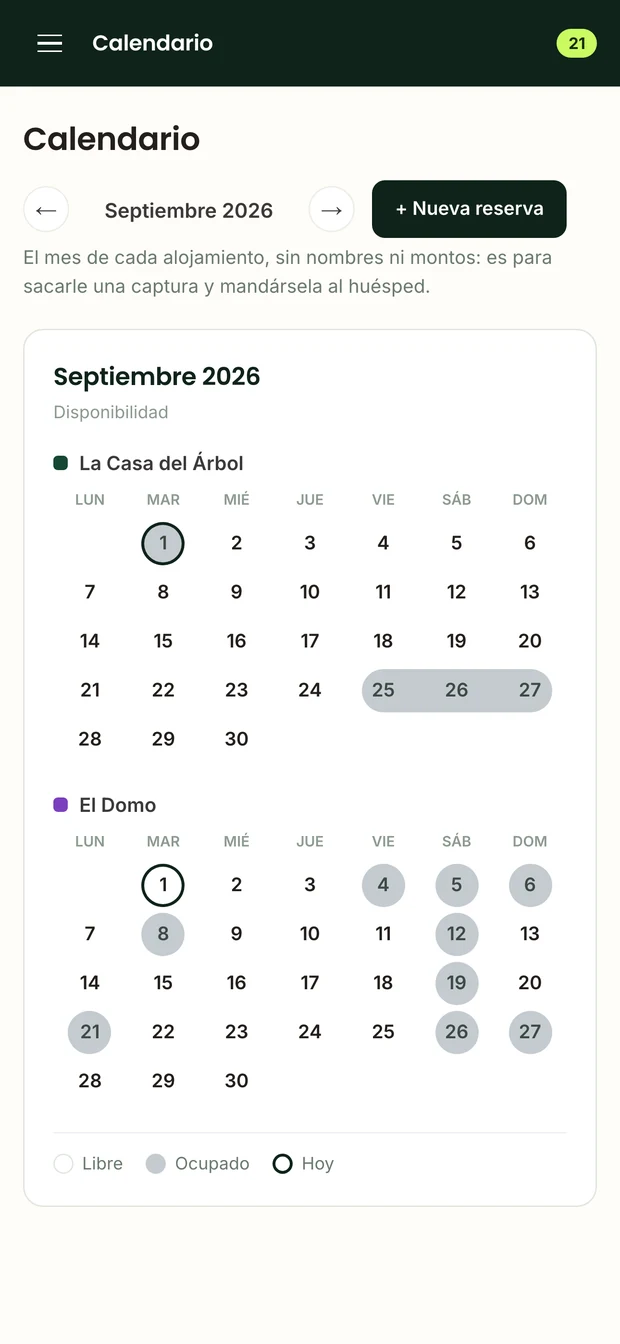 El calendario del mes visto en un celular